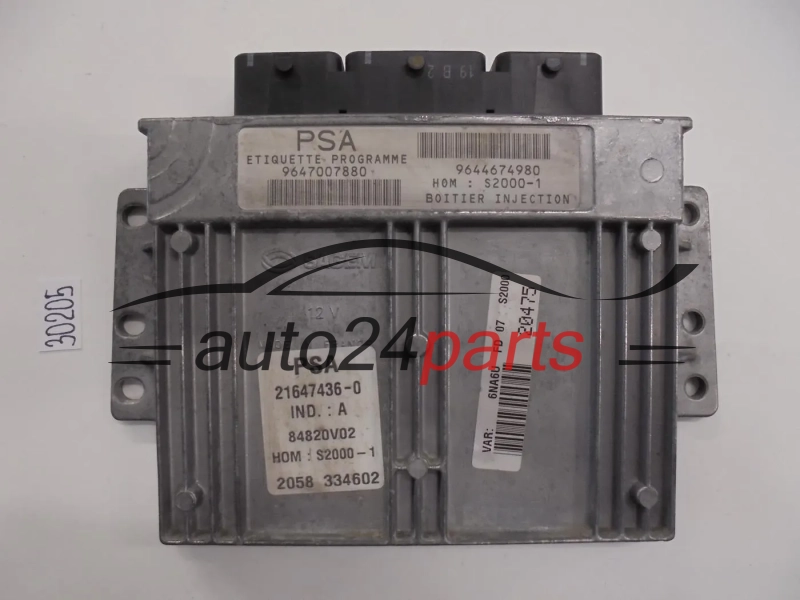 KOMPUTER STEROWNIK SILNIKA CITROEN PEUGEOT 1.8 21647436-0, 9647007880, 9644674980