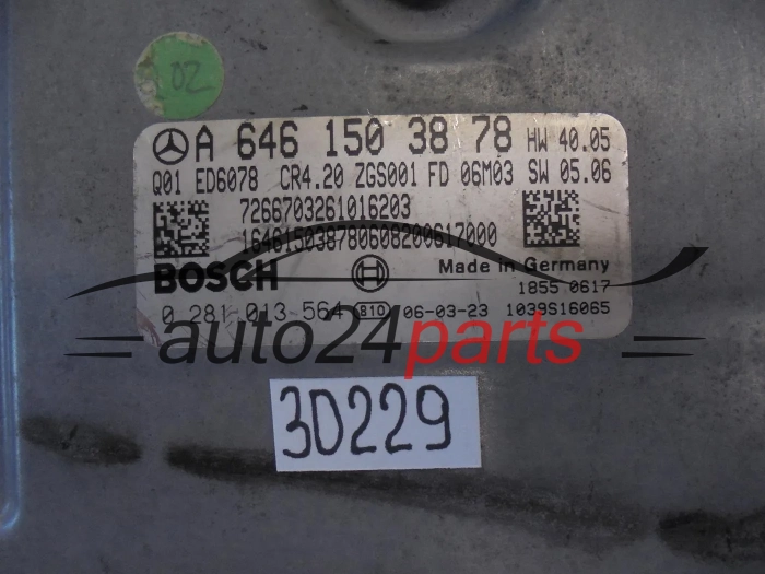 ECU ENGINE CONTROLLER  MERCEDES BENZ 0281013564 A6461503878