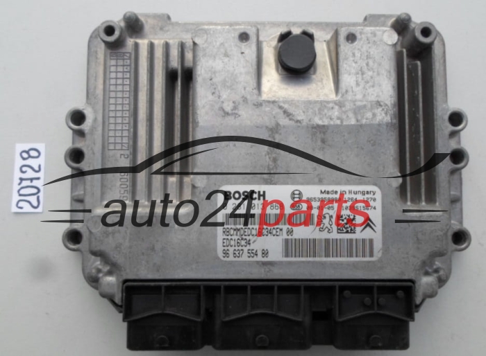 KOMPUTER STEROWNIK SILNIKA PEUGEOT 207 1.6 HDI BOSCH 0 281 013 868, 0281013868, 96 637 554 80, 9663755480, 9653958980, EDC16C34 