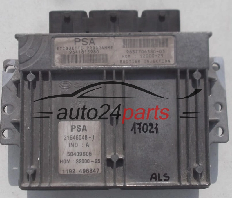CENTRALINA MOTORE PEUGEOT 206 1.4 SAGEM 21646048-1 