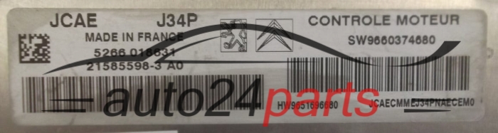 CENTRALINA MOTORE CITROEN PEUGEOT 1.4 Johnson Controls 21585598-3 A0, SW9660374680