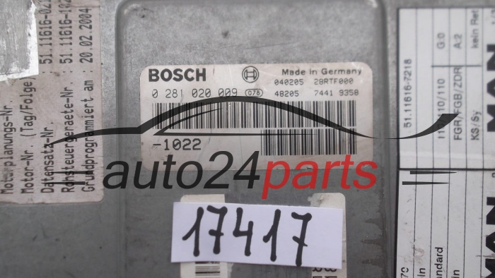 MOTORSTEUERGERÄT ECU STEUERGERAT MAN F2000 BOSCH 0 281 020 009, 0281020009