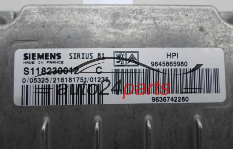 ECU ENGINE CONTROLLER CITROEN S118230012 C, S118230012C, 9645865980, SIRIUS 81
