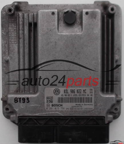 ECU ENGINE CONTROLLER VW VOLKSWAGEN GOLF VI 2.0 TDI, BOSCH 0 281 015 756, 0281015756, 03L 906 022 MC, 03L906022MC, EDC17CP14