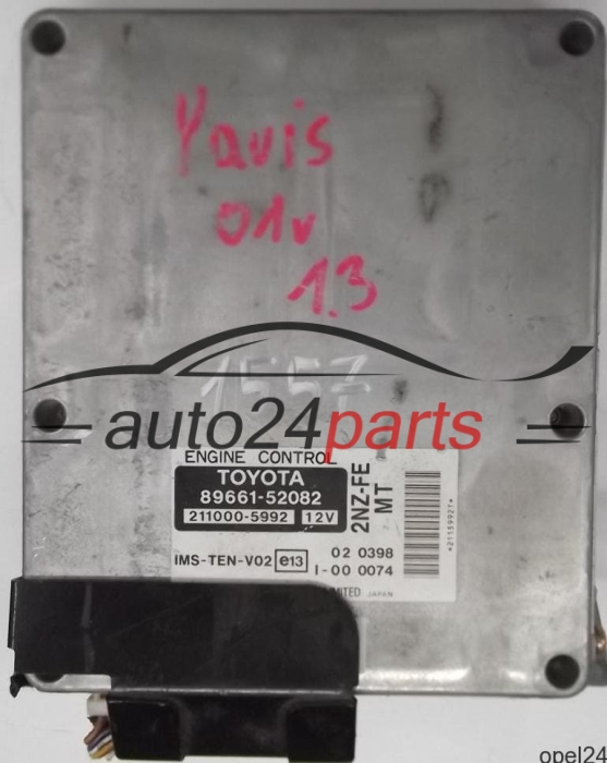 MOTORSTEUERGERÄT ECU STEUERGERÄT TOYOTA YARIS 1.3 2NZ-FE, 89661-52082