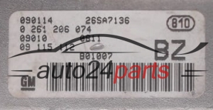 ECU CENTRALITA DE MOTOR  OPEL CORSA C 1.2 Z12XE BOSCH 0 261 206 074