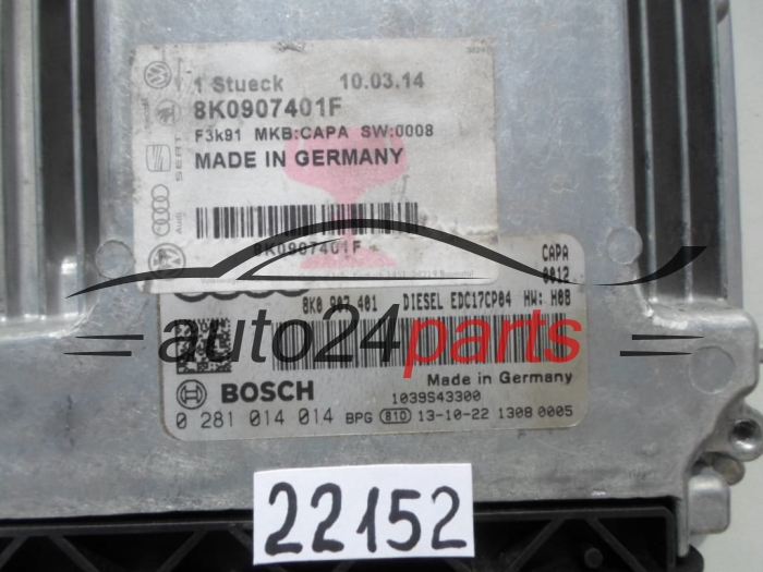 CENTRALITA DE MOTOR AUDI A4 A5 3.0 TDI BOSCH 0 281 014 014, 0281014014, 8K0 907 401 F, 8K0907401F, EDC17CP04 
