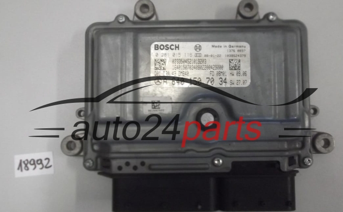 KOMPUTER STEROWNIK SILNIKA MERCEDES A 160 CDI BOSCH 0 281 015 116, 0281015116, A 640 150 70 34, A6401507034, CRA.43 