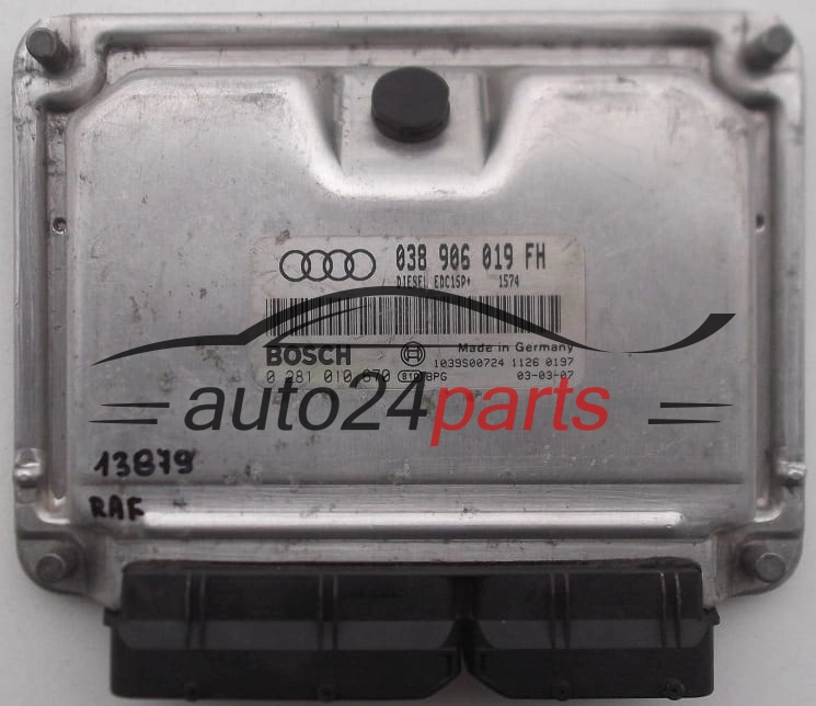 KOMPUTER STEROWNIK SILNIKA VOLKSWAGEN AUDI A3 BOSCH 0 281 010 670, 0281010670, 038 906 019 FH, 038906019FH
