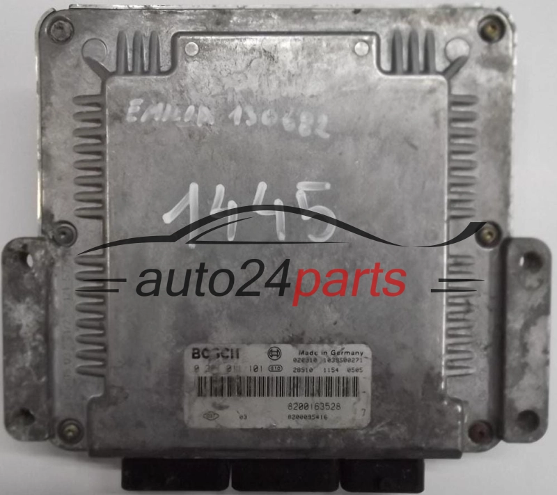 KOMPUTER STEROWNIK SILNIKA RENAULT LAGUNA 1.9 DCI F9Q BOSCH 0281011101, 0 281 011 101, 8200163528, 8200095416, 1039S00271