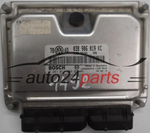 ΜΟΝΑΔΑ ΕΛΕΓΧΟΥ ΚΙΝΗΤΗΡΑ VW VOLKSWAGEN PASSAT 1.9 TDI 038906019KC, 038 906 019 KC, BOSCH 0281011204, 0 281 011 204, DIESEL EDC15P+ 4896