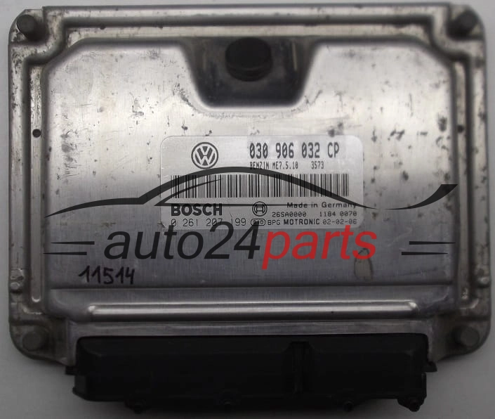 CENTRALINA MOTORE VW VOLKSWAGEN LUPO 1.0 AUC 030906032CP, 030 906 032 CP, BOSCH 0261207199, 0 261 207 199, BENZIN ME7.5.10 4702, 1039S01131