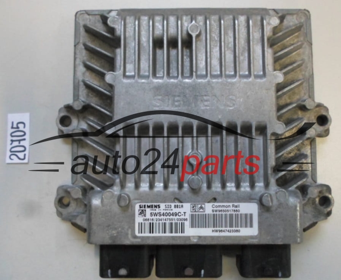 Μονάδα Ελέγχου Κινητήρα CITROEN BERLINGO 2.0 HDI 5WS40049C-T, 5WS40049CT, SW90650517880, HW9647423380