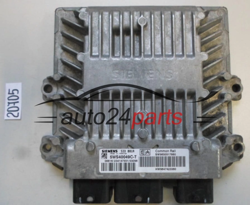 Μονάδα Ελέγχου Κινητήρα CITROEN BERLINGO 2.0 HDI 5WS40049C-T, 5WS40049CT, SW90650517880, HW9647423380