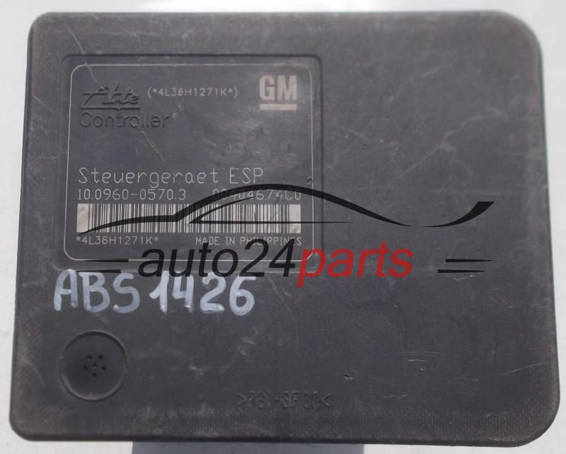 POMPE HYDRAULIQUE ET CALCULATEUR dABS OPEL ASTRA H ZAFIRA B GM 13244860, ATE 10.0206-0264.4, 10020602644, 10.0960-0570.3, 10096005703
