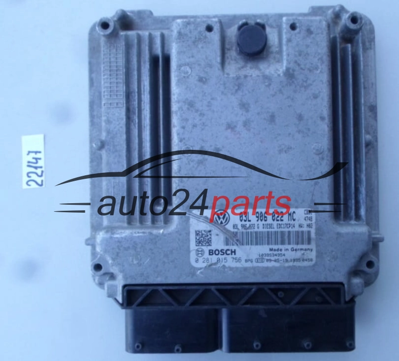 KOMPUTER STEROWNIK SILNIKA VW VOLKSWAGEN GOLF VI 2.0 TDI, BOSCH 0 281 015 756, 0281015756, 03L 906 022 MC, 03L906022MC, EDC17CP14