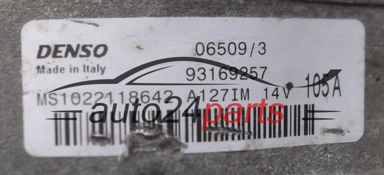 Alternador 1.9 CDTI OPEL ZAFIRA VECTRA SIGNUM DENSO MS1022118642, 93169257