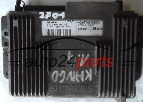 ECU CENTRALITA DE MOTOR RENAULT KANGOO 1.4 SIEMENS S115301101E, S115301101 E, 115301101, HOM7700108813, 7700108813, 7700110257 