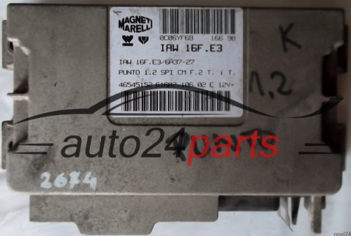 ECU CENTRALITA DE MOTOR FIAT PUNTO 1.2 MAGNETI MARELLI IAW 16F.E3, IAW16FE3, 46545152, 61602.106.02, 6160210602