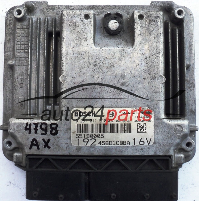 ECU CENTRALITA DE MOTOR  FIAT STILO 1.9 JTD BOSCH 0 281 011 510, 55190005