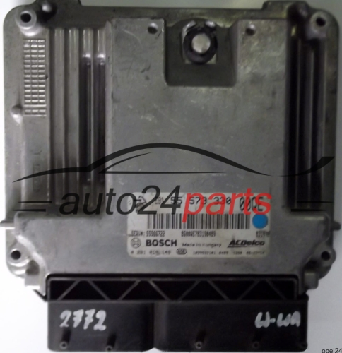 MOTORSTEUERGERÄT ECU STEUERGERÄT OPEL CHEVROLET HOLDEN VAUXHALL INSIGNIA 2.0 CDTI 55573330, 55 573 330, BOSCH 0281015149, 0 281 015 149