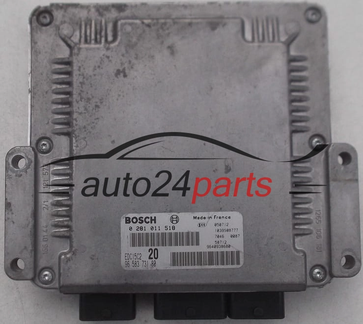 MOTORSTEUERGERÄT ECU STEUERGERAT CITROEN XSARA PICASSO 2.0 HDI BOSCH 0 281 011 518, 0281011518, 96 583 731 80, 9658373180, 9640938680, EDC15C2