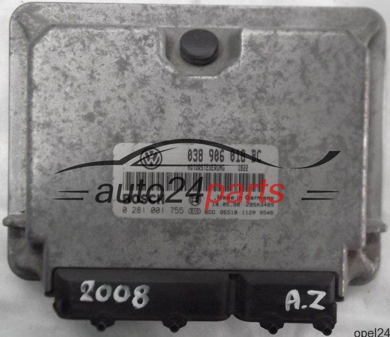 MOTORSTEUERGERÄT ECU STEUERGERÄT SKODA OCTAVIA 1.9 TDI 038906018BC, 038 906 018 BC, BOSCH 0 281 001 755, 0281001755 