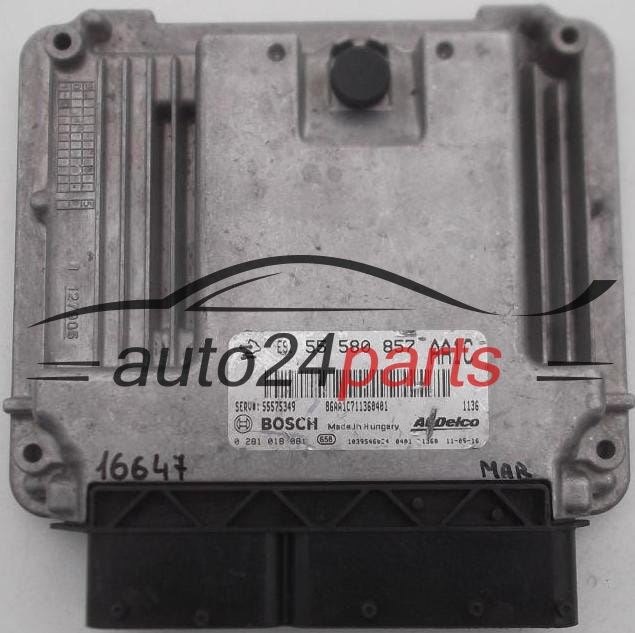 Μονάδα Ελέγχου Κινητήρα OPEL INSIGNIA 2.0 CDTI BOSCH 0 281 018 081, 0281018081, 55 580 857, 55580857