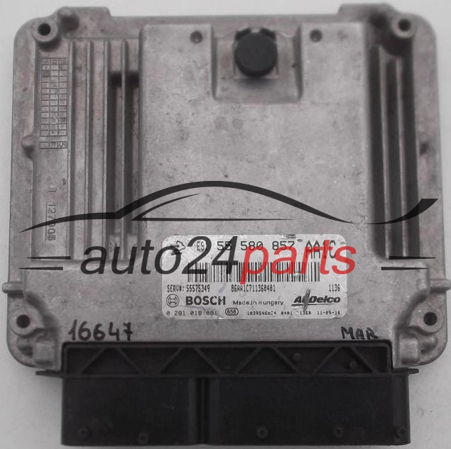 Μονάδα Ελέγχου Κινητήρα OPEL INSIGNIA 2.0 CDTI BOSCH 0 281 018 081, 0281018081, 55 580 857, 55580857