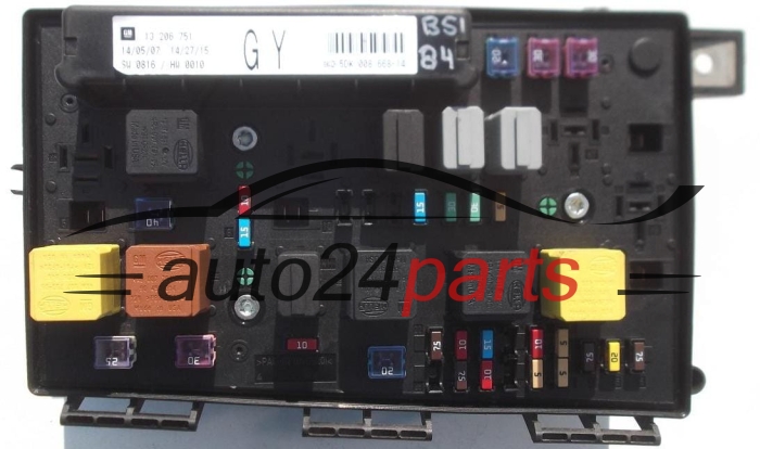 FUSE RELAY BOX ELECTRICAL COMFORT CONTROL MODULE BODY OPEL ASTRA H GM 13 206 751 GY, 13206751 GY, HELLA 5DK 008 668-14, 5DK00866814