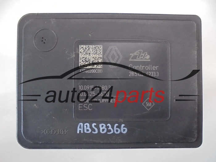 Pompe ABS et calculateur RENAULT 476607355R 10.0915-1480.3 10091514803