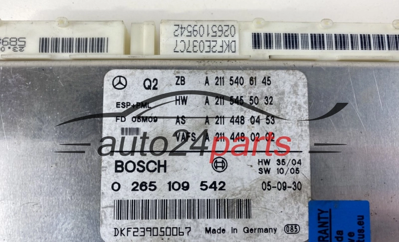 MERCEDES E W 211, BOSCH 0265109542 A2115406145 2115406145