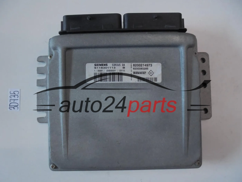 KOMPUTER STEROWNIK SILNIKA RENAULT CLIO SIEMENS S118301113 B, S118301113B, 8200214973, 8200080285