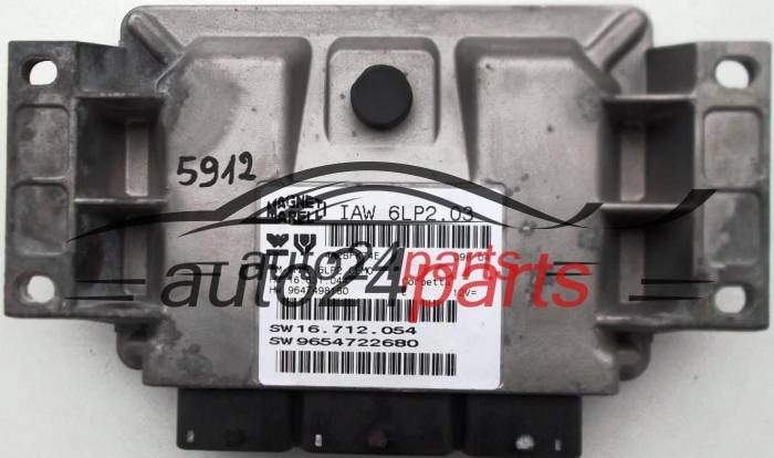 ECU CENTRALITA DE MOTOR PEUGEOT 206 1.4 MAGNETI MARELLI IAW 6LP2.03,  HW 16.631.044, 9647498180, SW 16.712.054,9654722680