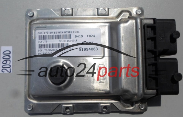 MOTORSTEUERGERÄT ECU STEUERGERAT FIAT 500 1.2 51994083, 9GF.T9, 9GFT9