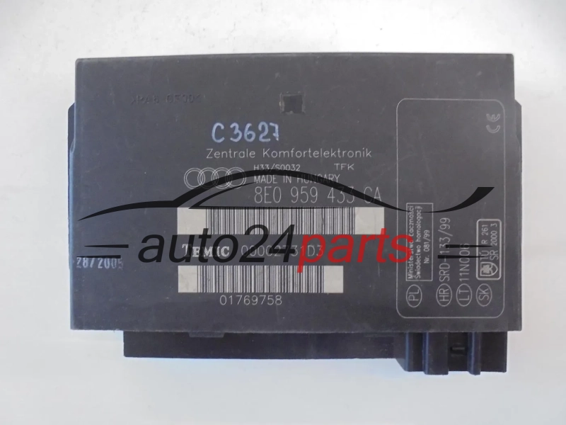 CENTRALKA MODUL STEROWNIK KOMFORTU 8E0959433CA 8E0 959 433 CA AUDI A4 S4 RS4