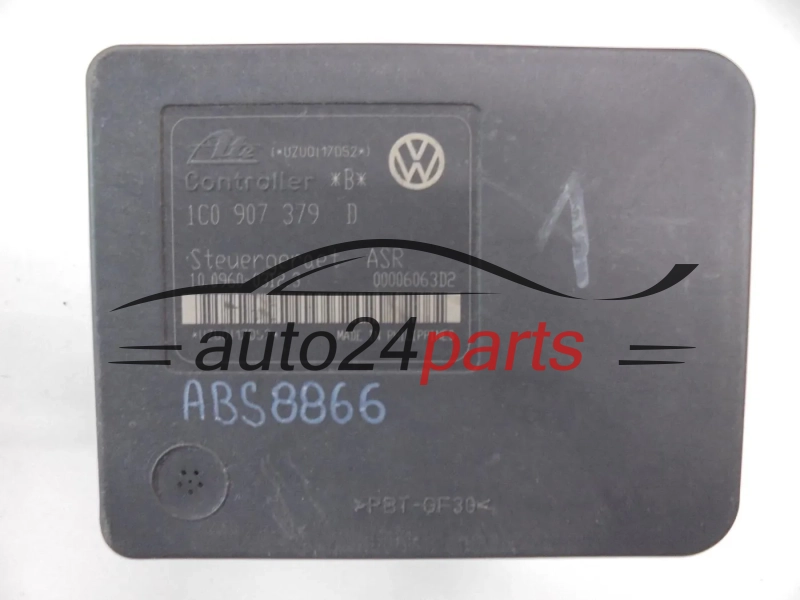 Bomba ABS y centralita AUDI SEAT SKODA VOLKSWAGEN 1J0 614 417 C, 1J0614417C, ATE 10.0206-0008.4, 10020600084, 1C0 907 379 D, 1C0907379D, 10.0960-0312.3, 10096003123