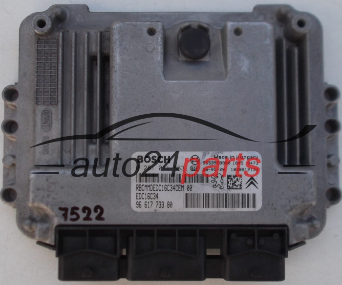 Μονάδα Ελέγχου Κινητήρα CITROEN PEUGEOT 1.6 HDI BOSCH 0 281 011 863, 0281011863, 96 617 733 80, 9661773380, 9653958980, EDC16C34