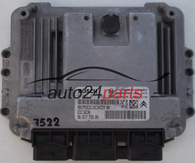 Μονάδα Ελέγχου Κινητήρα CITROEN PEUGEOT 1.6 HDI BOSCH 0 281 011 863, 0281011863, 96 617 733 80, 9661773380, 9653958980, EDC16C34