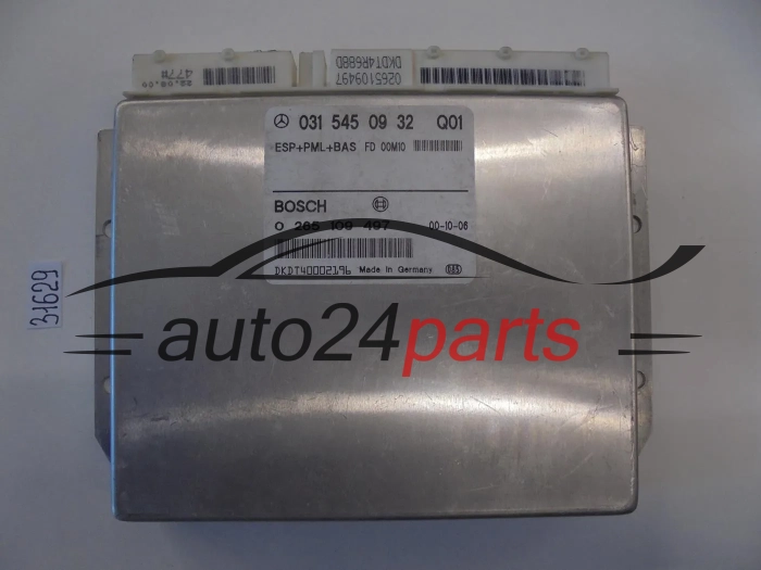 ABS STEROWNIK ESP+PML+BAS MERCEDES W220 BOSCH 0 265 109 497, 0265109497, A 031 545 09 32, A0315450932, 0315450932