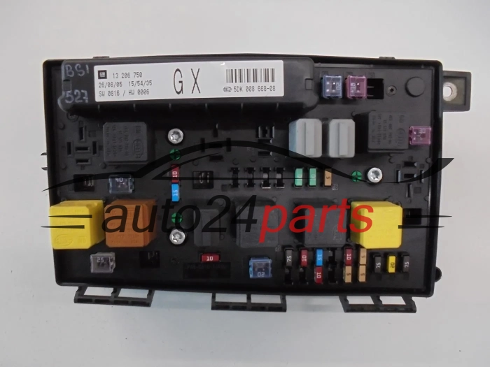 SKRZYNKA ELEKTRYCZNA PRZEKAŻNIKÓW I BEZPIECZNIKÓW MODUŁ NADWOZIA CENTRALKA KOMFORTU BSI OPEL ASTRA H ZAFIRA B 13206750 GX 93184656 1237094 12 37 094 5DK 008 668-08 5DK008668-08