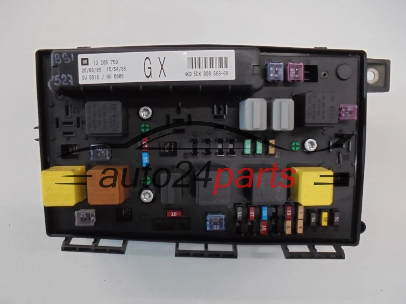 SKRZYNKA ELEKTRYCZNA PRZEKAŻNIKÓW I BEZPIECZNIKÓW MODUŁ NADWOZIA CENTRALKA KOMFORTU BSI OPEL ASTRA H ZAFIRA B 13206750 GX 93184656 1237094 12 37 094 5DK 008 668-08 5DK008668-08