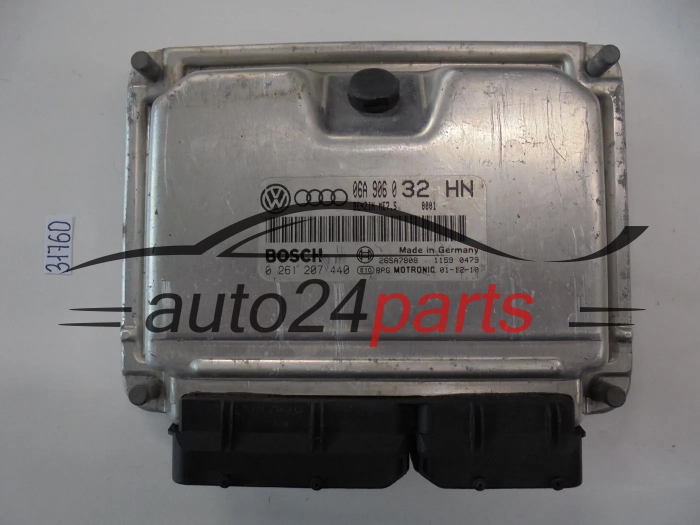 KOMPUTER STEROWNIK SILNIKA AUDI A3 SEAT SKODA VW GOLF 06A906032HN, 06A 906 032 HN, BOSCH 0261207440, 0 261 207 440 BENZIN ME7.5