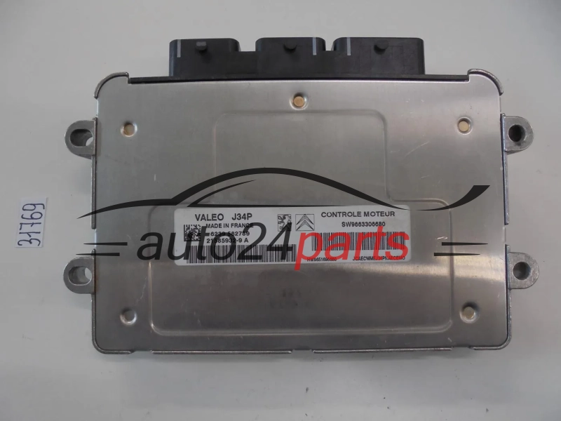 KOMPUTER STEROWNIK SILNIKA PEUGEOT 207 1.4 VALEO J34P 21585932-9 A, 215859329A, SW9663306680, 9663306680