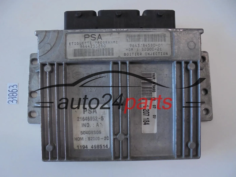 Sterownik silnka CITROEN XSARA 1.6 16V 9644235280 9643784580-01 21646952-5