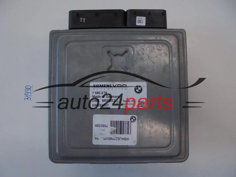 KOMPUTER STEROWNIK SILNIKA BMW 2.0 SIEMENS VDO 5WK93637, 7 580 279, 7580279, 7582358, DME MSD80.2