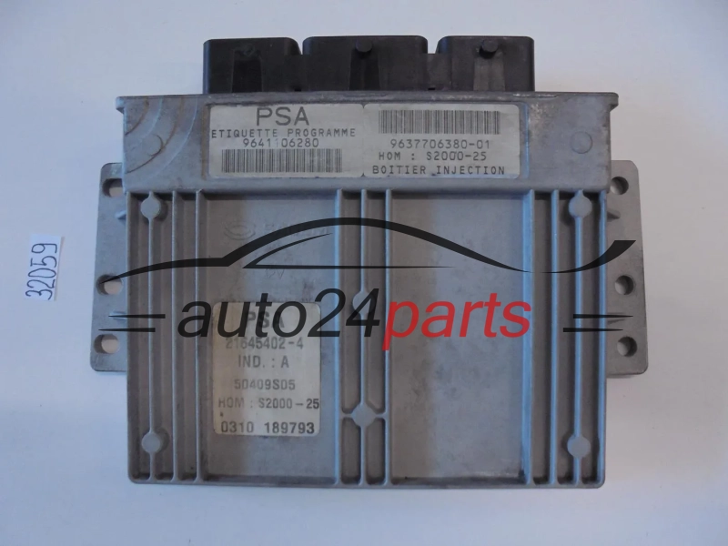 KOMPUTER STEROWNIK SILNIKA PEUGEOT 206 1.4 SAGEM 21645402-4, 9641106280, 9637706380-01