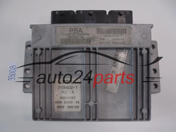 KOMPUTER STEROWNIK SILNIKA PEUGEOT 206 1.4 SAGEM S2000-2A 21584632-7 9652202780 9644625680