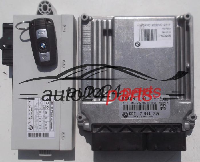 CALCULATEUR MOTEUR BMW E90 2.0 D BOSCH 0 281 013 252, 0281013252, DDE 7 801 710, DDE7801710, 7801710