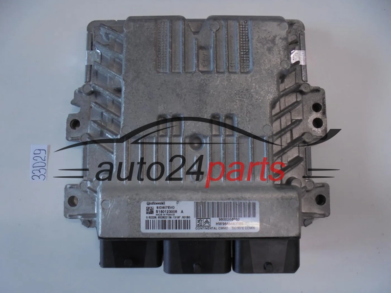 KOMPUTER STEROWNIK SILNIKA CITROEN PEUGEOT 1.6 HDI Continental S180123008 A, S180123008A, 9800268980, HW 9666681180, SID807EVO